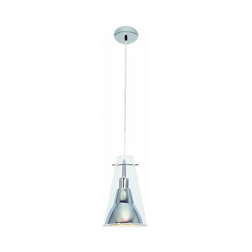 Single Polished Chrome Inner Clear Outer Pendant