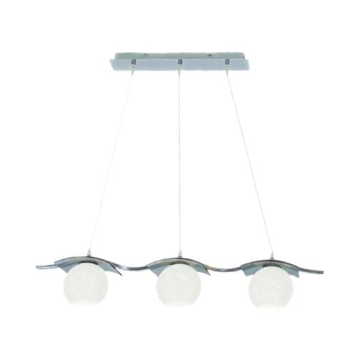 Polished Chrome Pendant Contemporary With Opal Glass