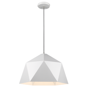 Brightstar PEN399 White Metal Pendant Light (460mm, 1 x 60W ES)