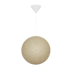 Brightstar PEN429/1 Fossil White Twine Cover Pendant Light - 350mm Wide, Contemporary Design