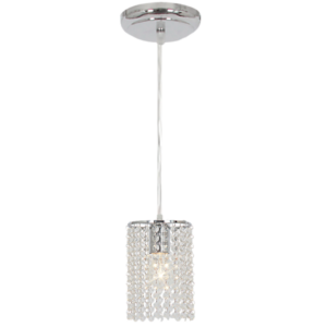 Brightstar PEN433/1 Polished Chrome Pendant Light with Clear Acrylic Crystals