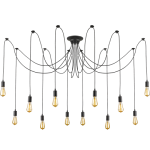 Brightstar PEN453/12 BLACK Metal Cord Pendant with 12 Lights