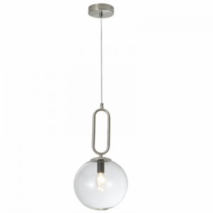 Brightstar PEN462 Satin Chrome Pendant Light with Clear Glass