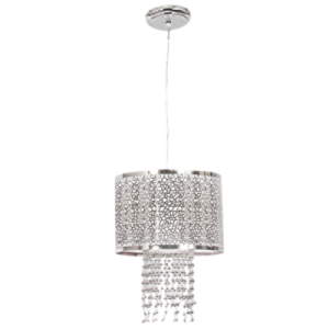 Brightstar PEN486/1 Polished Chrome Pendant Light with Silver Beads