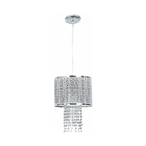 Polished Chrome Pendant With Silver Beads