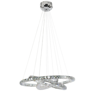 Brightstar PEN487 Stainless Steel LED Crystal Pendant with Digital Remote Control