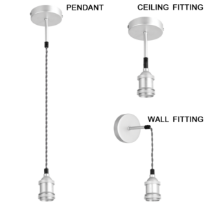 Brightstar PEN503 Satin Chrome 3-in-1 DIY Ceiling/Pendant/Wall Fitting