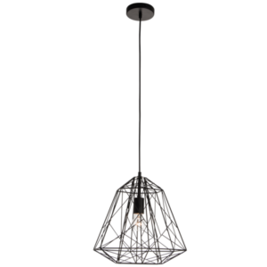 Brightstar PEN525/1 Black Metal Pendant - Modern 60W ES Single Fitting