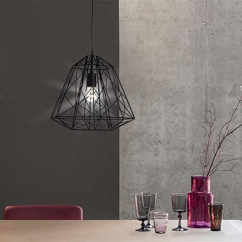 Metal Cord Caged Pendant Light
