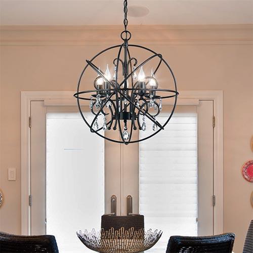 5 Candle Metal Pendant