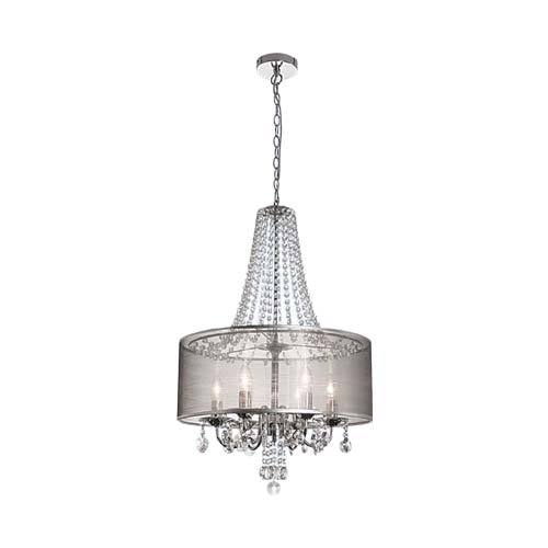 Chrome Pendant With Transparent Silver Shade