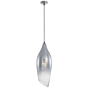 Brightstar Satin Nickel Pendant with Smoke Glass - PEN553/1
