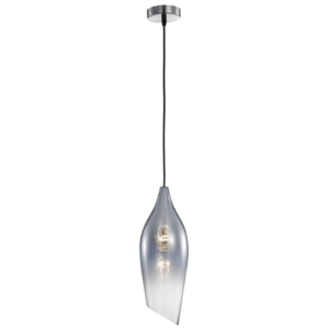 Brightstar PEN554/1 Smoke Satin Nickel Pendant Light with Glass Shade