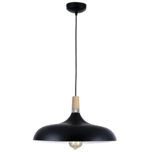 Brightstar PEN556 Black Metal and Wood Pendant Light
