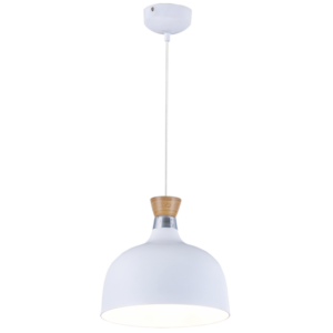 Brightstar PEN560 White Metal and Wood Pendant Light