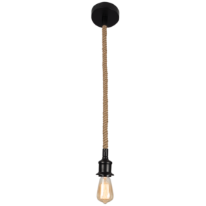 Brightstar PEN587 Black Metal and Resin Pendant Light with Rope