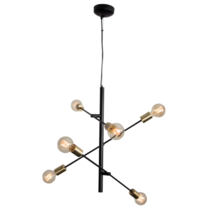 Brightstar PEN596 Black Metal Pendant with Adjustable Arms (6-Light)