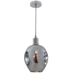 Brightstar PEN610 Polished Chrome Pendant Light with Glass - 180mm Wide