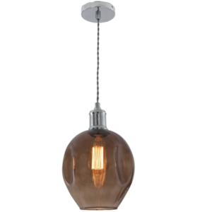 Brightstar PEN611 Smoked Glass Polished Chrome Pendant Light
