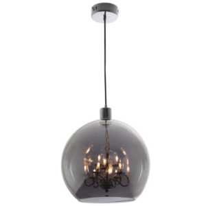 Brightstar PEN624/9 SMOKE Polished Chrome Pendant with Inner Chandelier