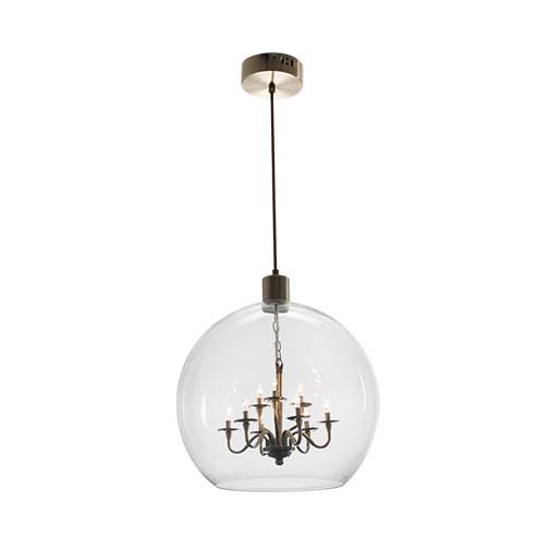 Satin Brass Pendant With Clear Glass