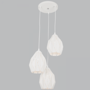 Brightstar PEN638/3 White Three-Light Metal Cord Pendant