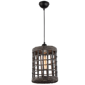 Brightstar PEN642 Rattan and Metal Pendant Light - Natural Finish