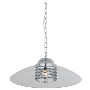 Brightstar PEN6700/1 Silver Polished Chrome Pendant Light with Smoky Glass