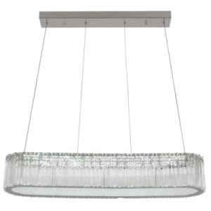 Brightstar PEN691 Crystal and Polished Chrome LED Pendant with Remote Control and Adjustable Color Temperature