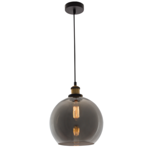 Brightstar PEN694 SMOKE Metal Cord Pendant Light, E27 (Bulb Excluded)