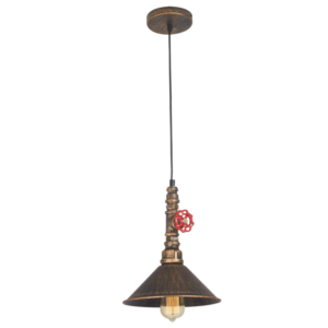 Brightstar PEN725/1 Black Gold Aluminium Metal Cord Pendant Light