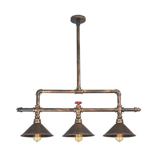 Steampunk 3 Light Aluminium Pendant