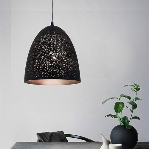 Perforated Black Metal Pendant Large