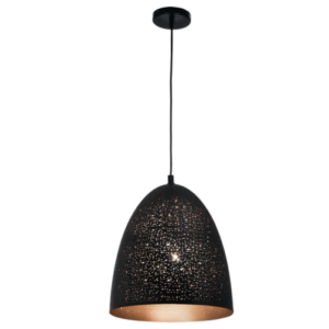 Brightstar PEN744 Black Metal Cord Pendant Light - 250mm Wide, Elegant Design