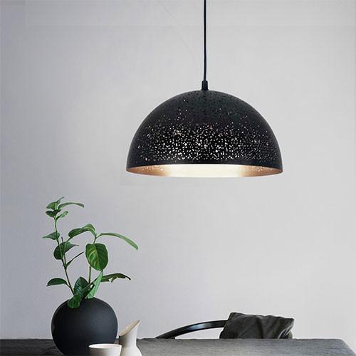 Perforated Black Metal Pendant Small