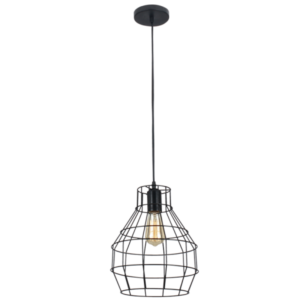 Brightstar PEN750/1 Black Metal Pendant Light - 250mm Wide, Contemporary Design