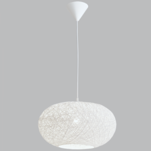 Brightstar PEN767 White Twine Pendant Light - 400mm Wide, Natural Charm