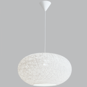 Brightstar PEN768 White Twine Pendant Light - 500mm Wide, Natural Design