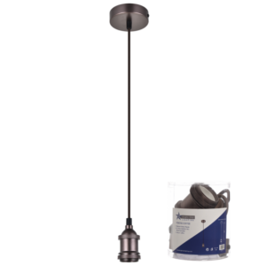 Brightstar PEN780 Coffee Metal Pendant Light with Brown Textile Cord