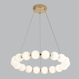 Brightstar PEN794/12 French Gold Aluminium and Opal Glass LED Pendant