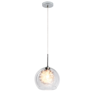 Brightstar PEN802/1 Polished Chrome Pendant Light with Clear Glass