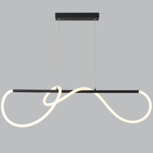 Brightstar PEN816 Matt Black Flexible LED Silicone Tubing Pendant (27W, 3000K)