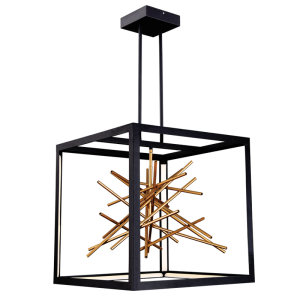 Brightstar PEN817 Black and Gold 72W LED Metal Pendant Light - Classic Design