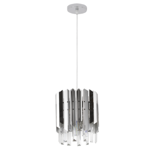 Brightstar Polished Chrome Stainless Steel and Crystal Pendant Light
