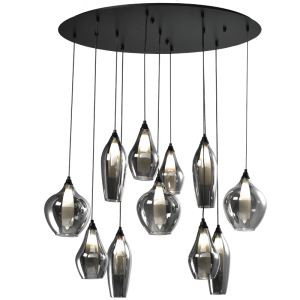 Brightstar PEN847/11 Smoke Glass Metal Pendant Light