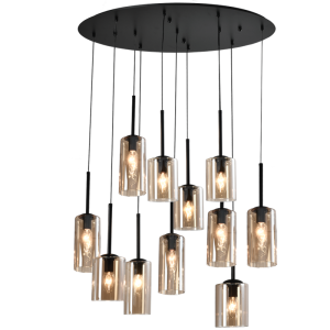 Brightstar PEN849/11 Amber 11-Light Metal Cord Pendant