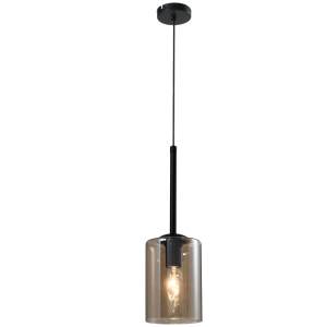 Brightstar PEN850/1 Amber Glass Metal Cord Pendant Light