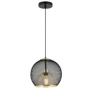 Brightstar PEN861 Black and Gold Metal Cord Pendant Light - Modern Design