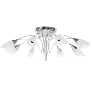 Brightstar PEN9042/8 Satin Chrome Flush Mount Pendant Light - 8 Lights