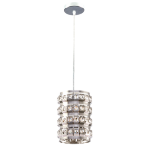 Brightstar PEN908 Chrome Polished Stainless Steel Pendant with Acrylic Crystals